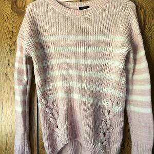 Rue 21, pink sweater with white strips